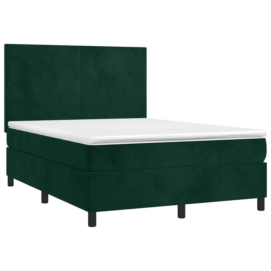 Sommier à lattes de lit avec matelas LED Vert foncé 140x200 cm - 3