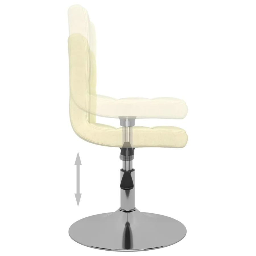 Tabouret de bar pivotant Crème Tissu - 8