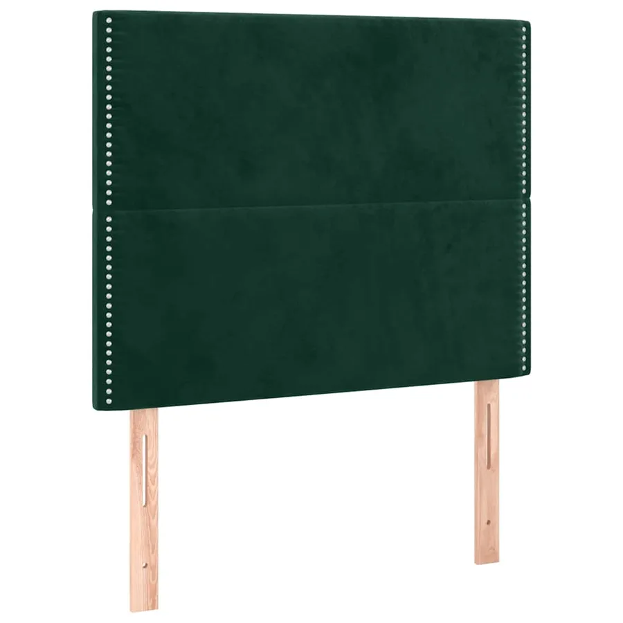 Cadre de lit sans matelas vert foncé 90x190 cm velours - 9