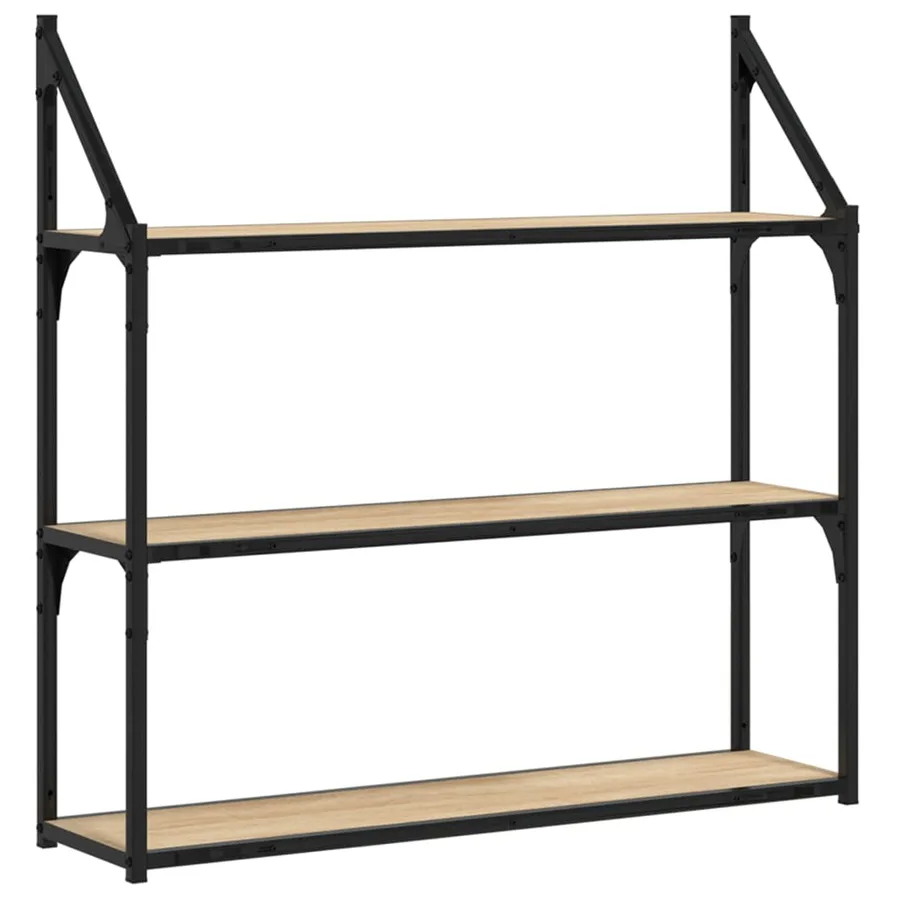 Étagère murale 3 niveaux chêne sonoma 80x21x78,5 cm - 2