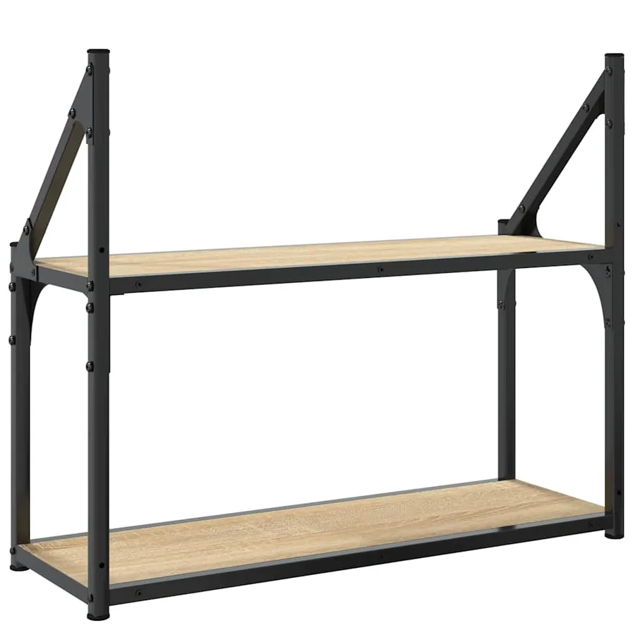 Étagère murale à 2 niveaux Chêne Sonoma 60 x 21 x 51 cm Bois d'ingénierie - 6