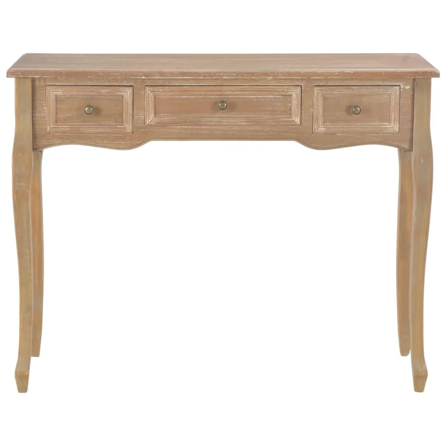 Table de console et coiffeuse avec 3 tiroirs Marron - 3