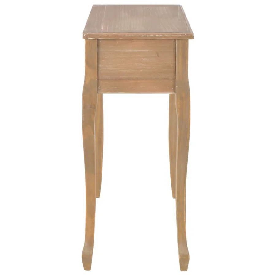 Table de console et coiffeuse avec 3 tiroirs Marron - 4