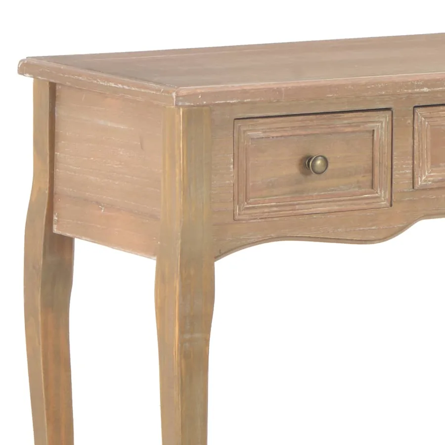 Table de console et coiffeuse avec 3 tiroirs Marron - 6