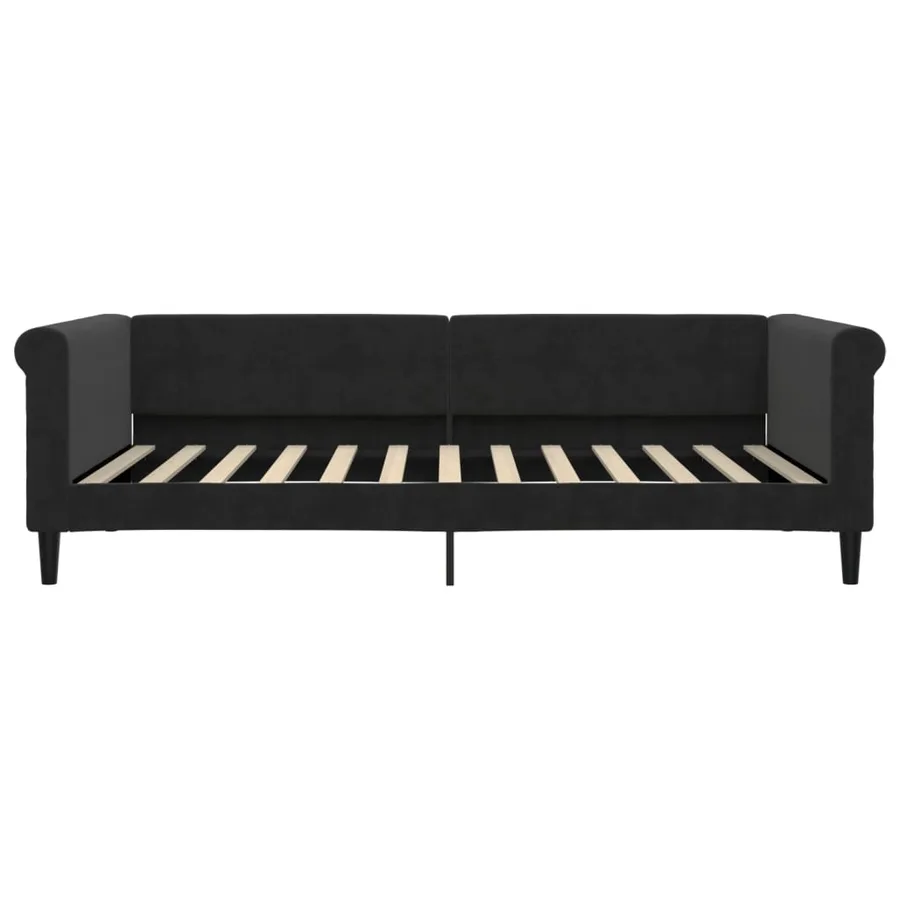 Lit de jour avec matelas noir 100x200 cm velours - 4