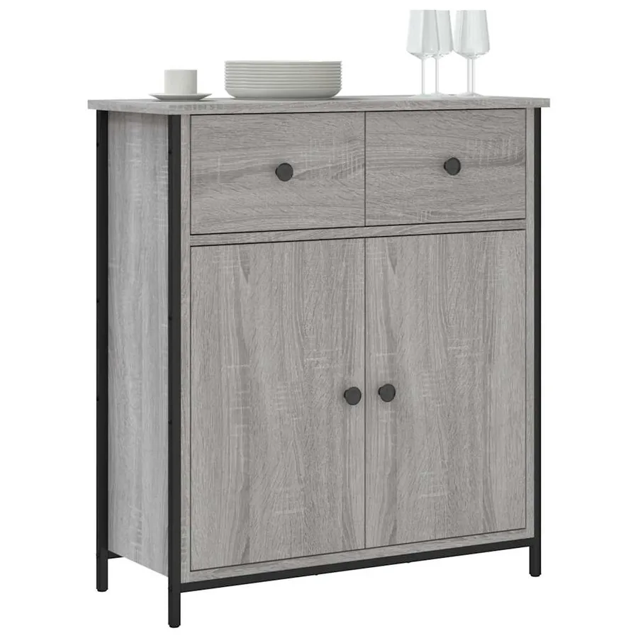 Buffet sonoma gris 70x30x80 cm bois d'ingénierie - 3