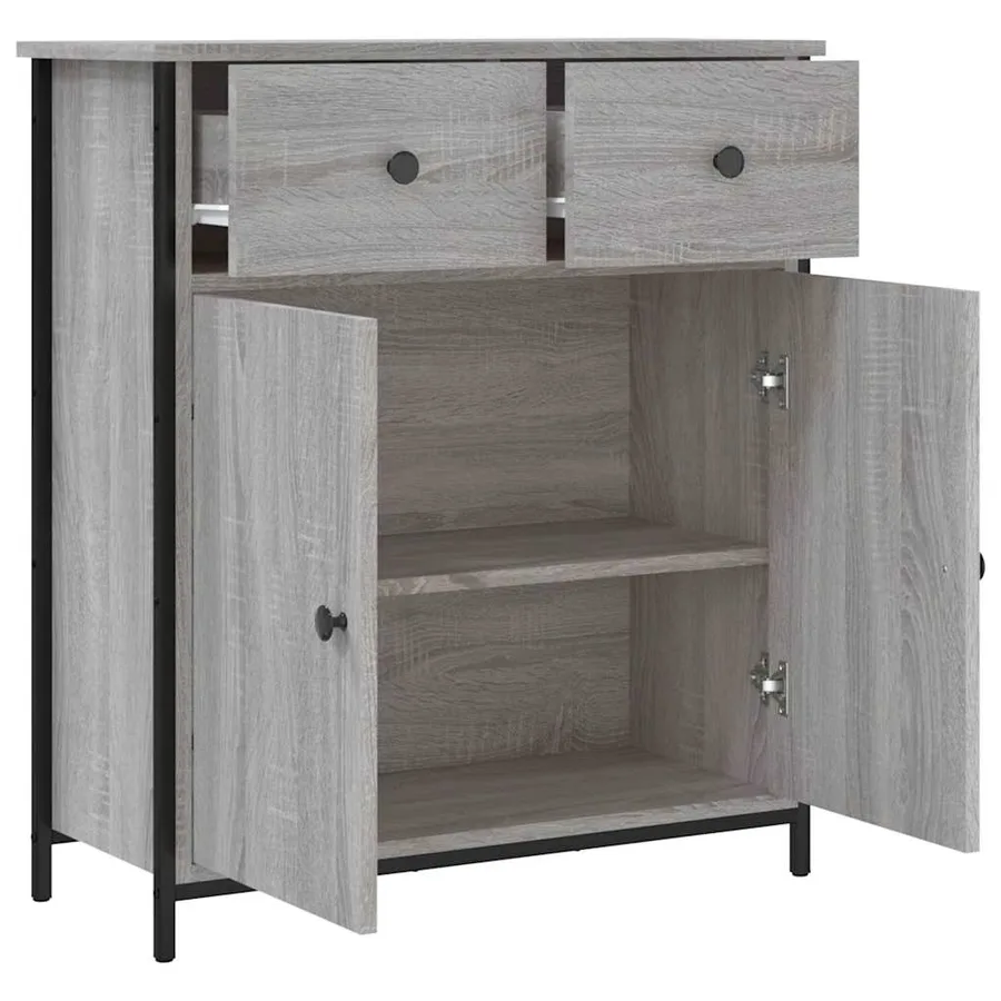 Buffet sonoma gris 70x30x80 cm bois d'ingénierie - 5