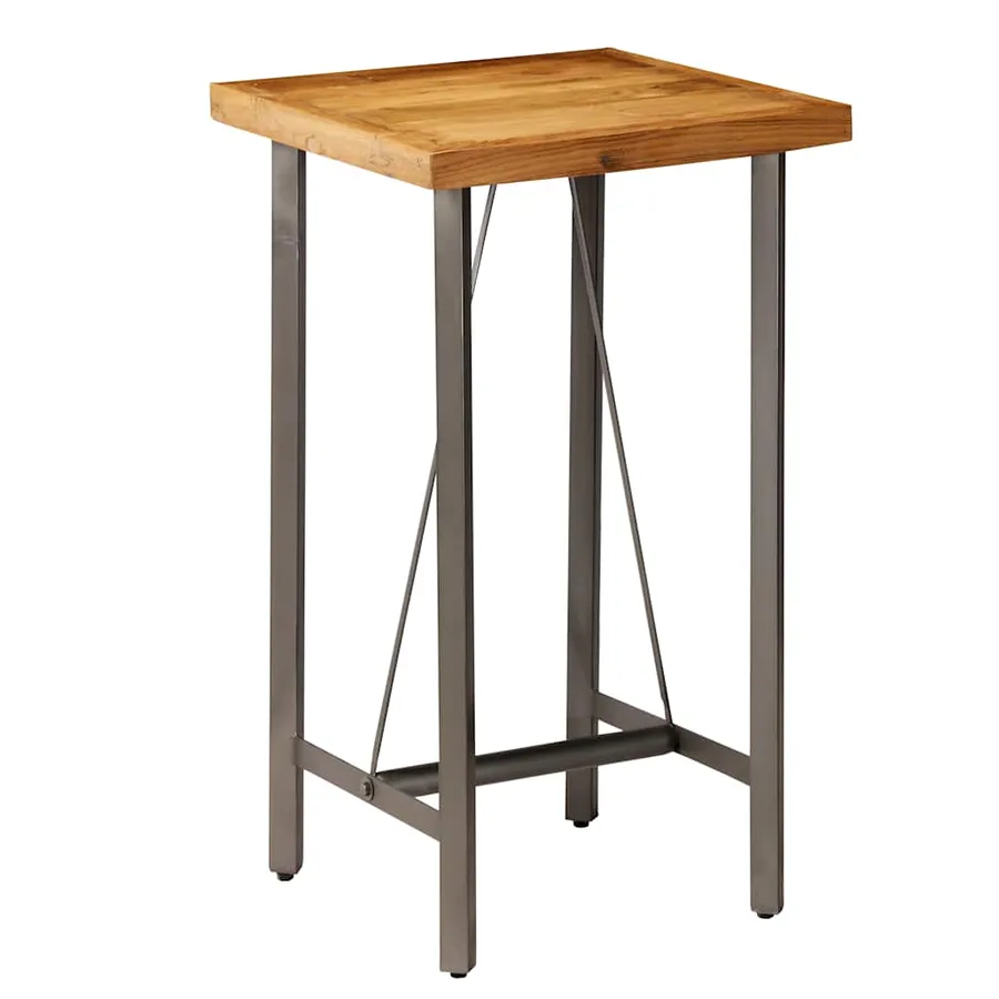 Table de bar Teck recyclé massif 60x60x107 cm - 10