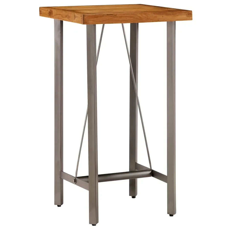 Table de bar Teck recyclé massif 60x60x107 cm - 2