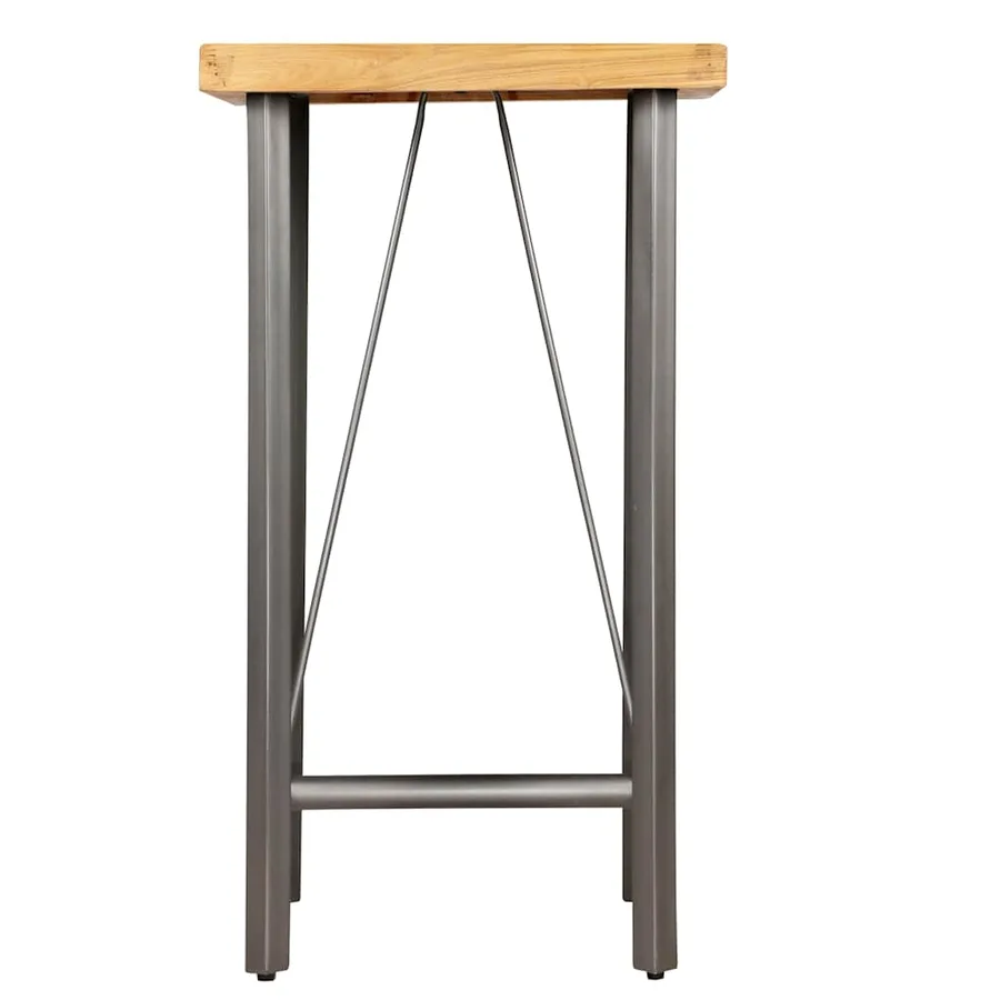 Table de bar Teck recyclé massif 60x60x107 cm - 3