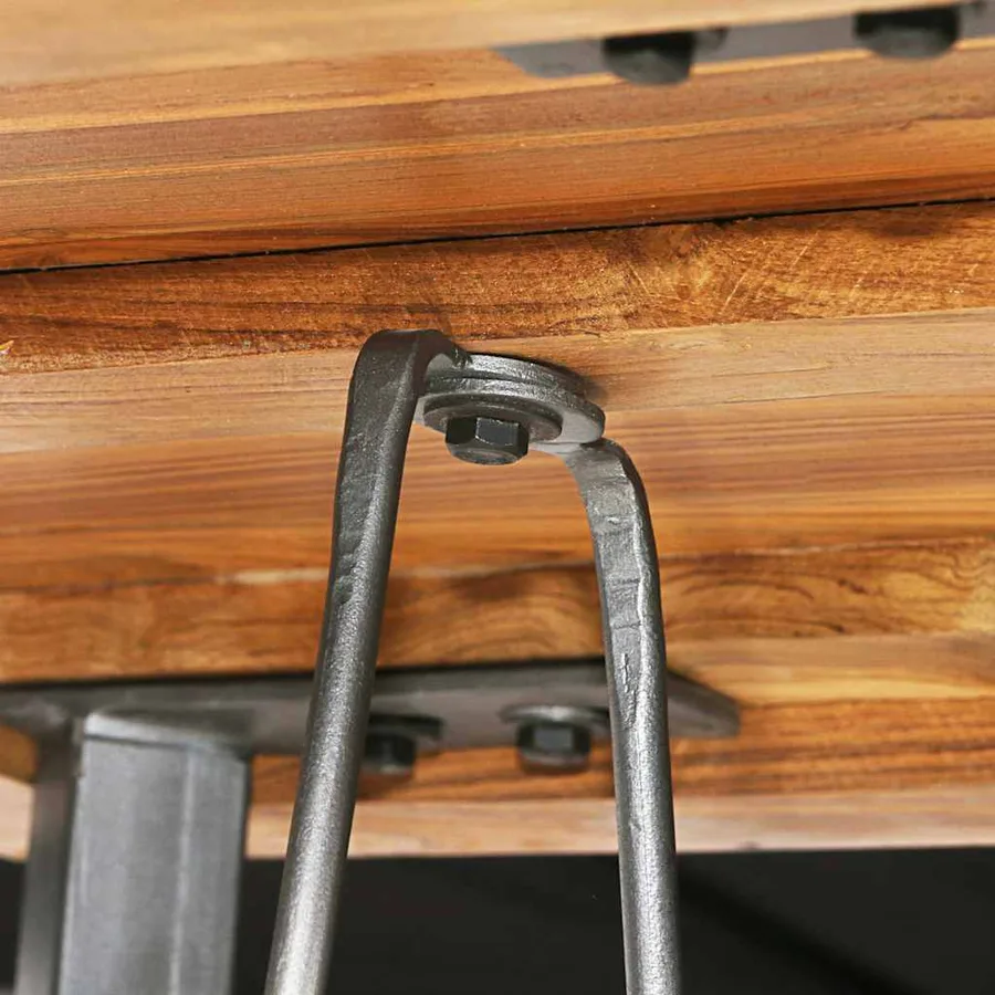 Table de bar Teck recyclé massif 60x60x107 cm - 6