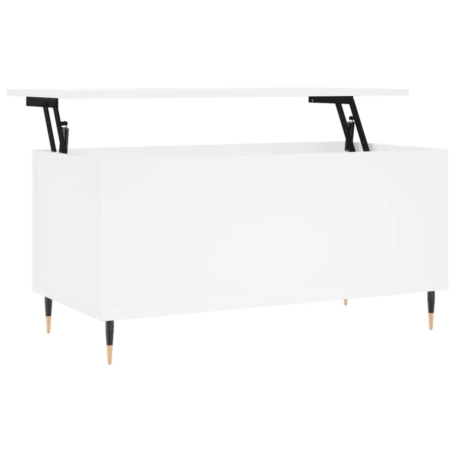 Table basse Blanc 90x44,5x45 cm Bois d'ingénierie - 2