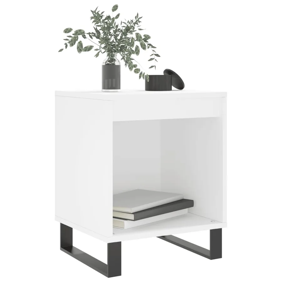 Tables de chevet 2 pcs blanc 40x35x50 cm bois d’ingénierie - 3