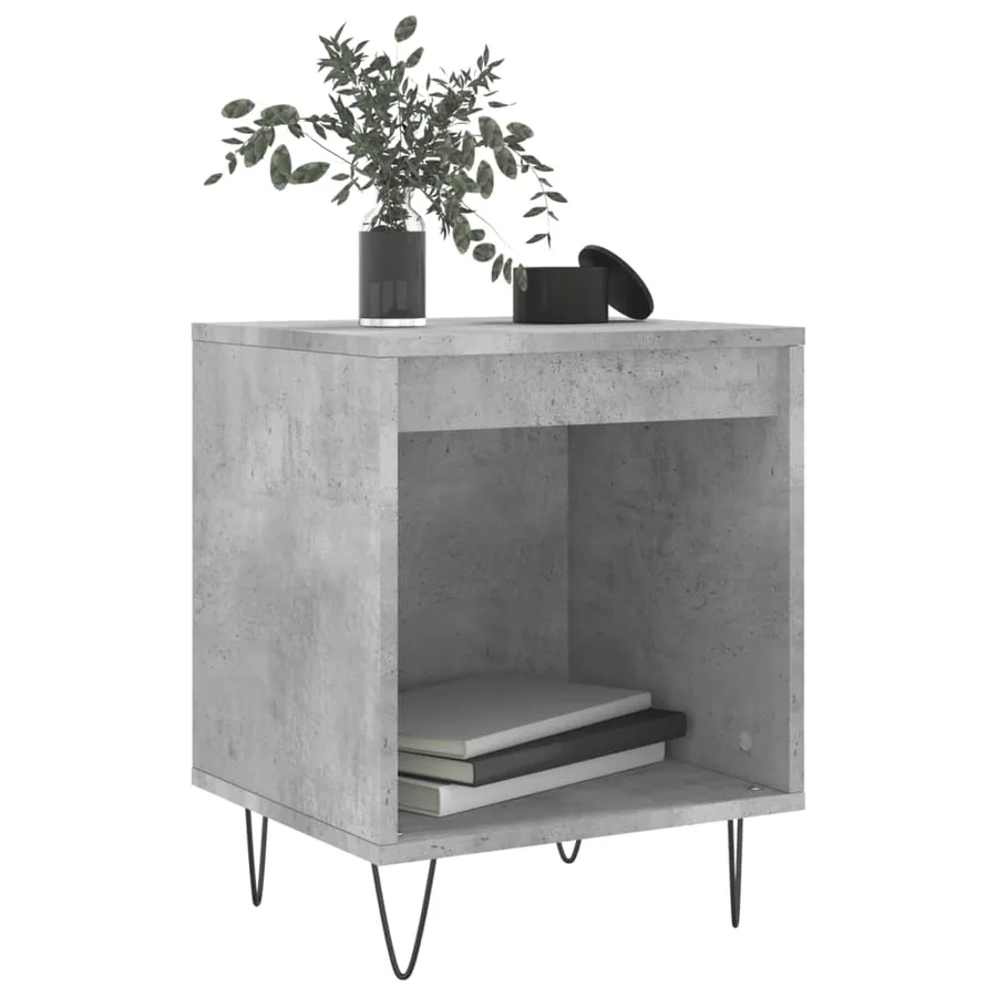 Tables de chevet 2 pcs gris béton 40x35x50 cm bois d’ingénierie - 3