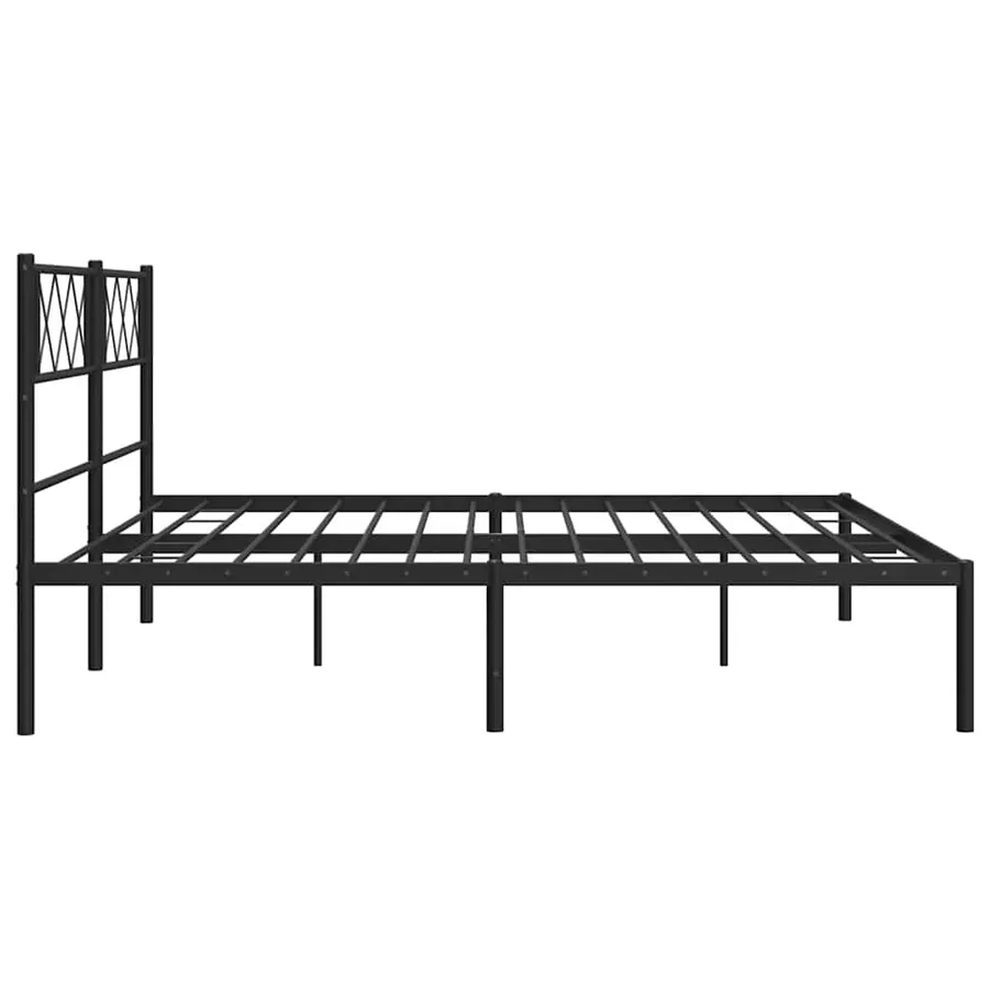 Cadre de lit métal sans matelas avec tête de lit noir 193x203cm - 7