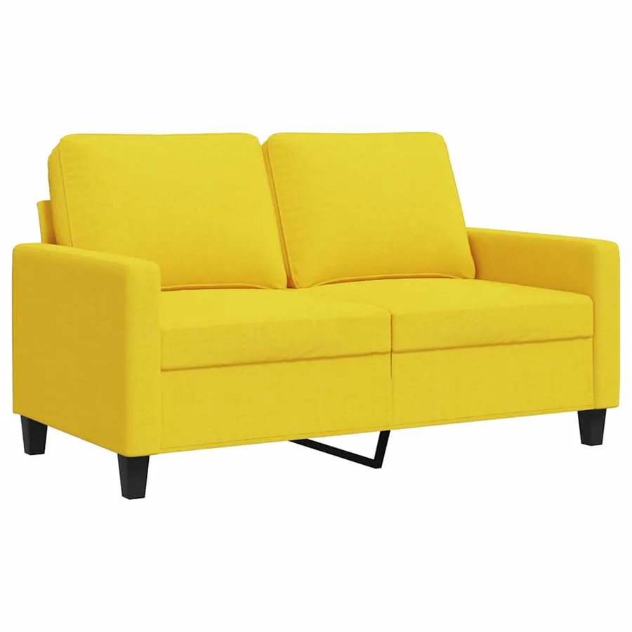 Canapé à 2 places Jaune clair 120 cm Tissu - 2