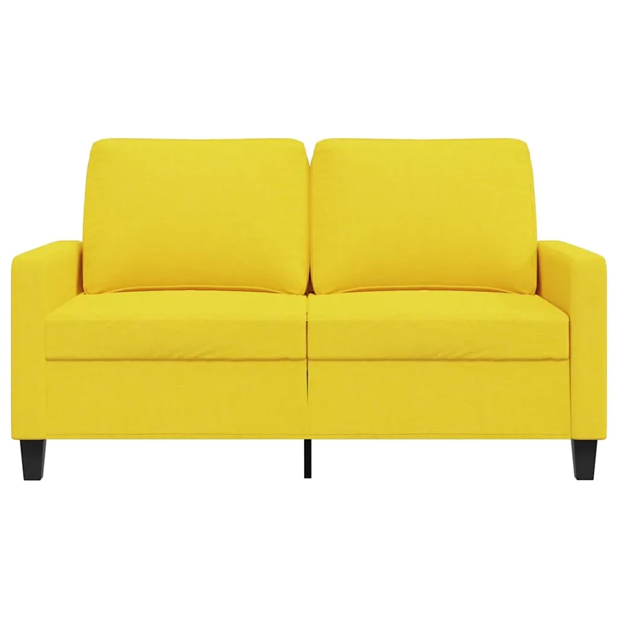 Canapé à 2 places Jaune clair 120 cm Tissu - 4