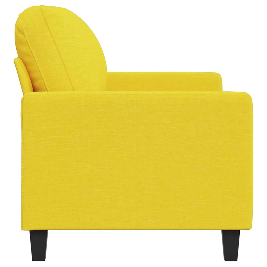 Canapé à 2 places Jaune clair 120 cm Tissu - 5