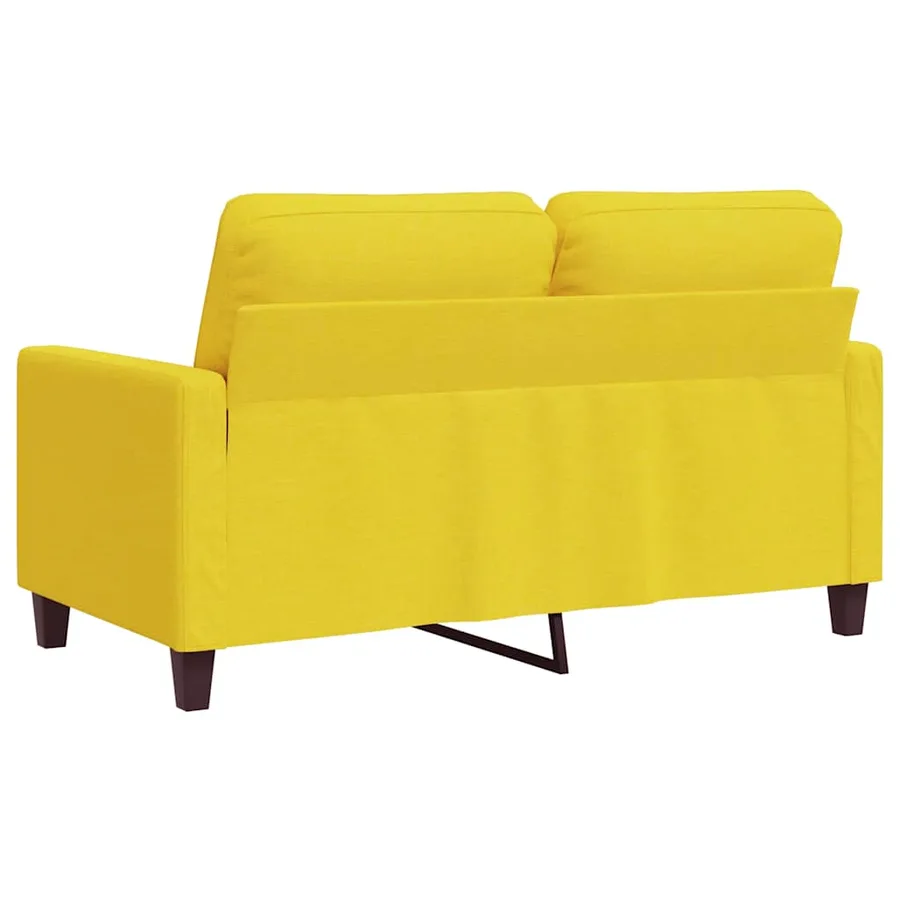 Canapé à 2 places Jaune clair 120 cm Tissu - 6