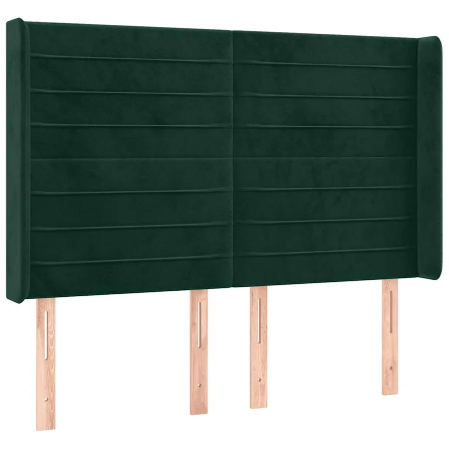 Tête de lit à LED Vert foncé 147x16x118/128 cm Velours - 3