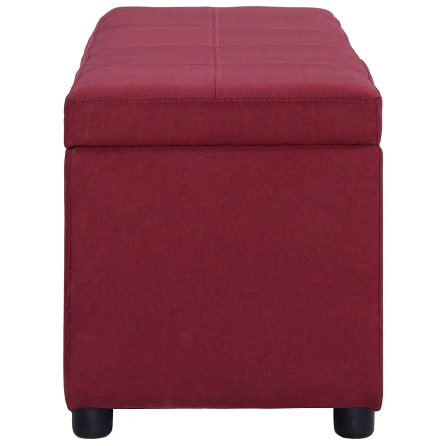 Banc avec compartiment de rangement 116 cm Bordeaux Polyester - 3