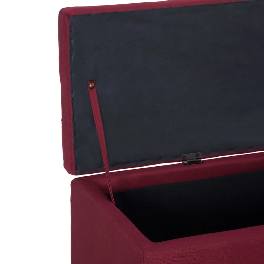 Banc avec compartiment de rangement 116 cm Bordeaux Polyester - 6