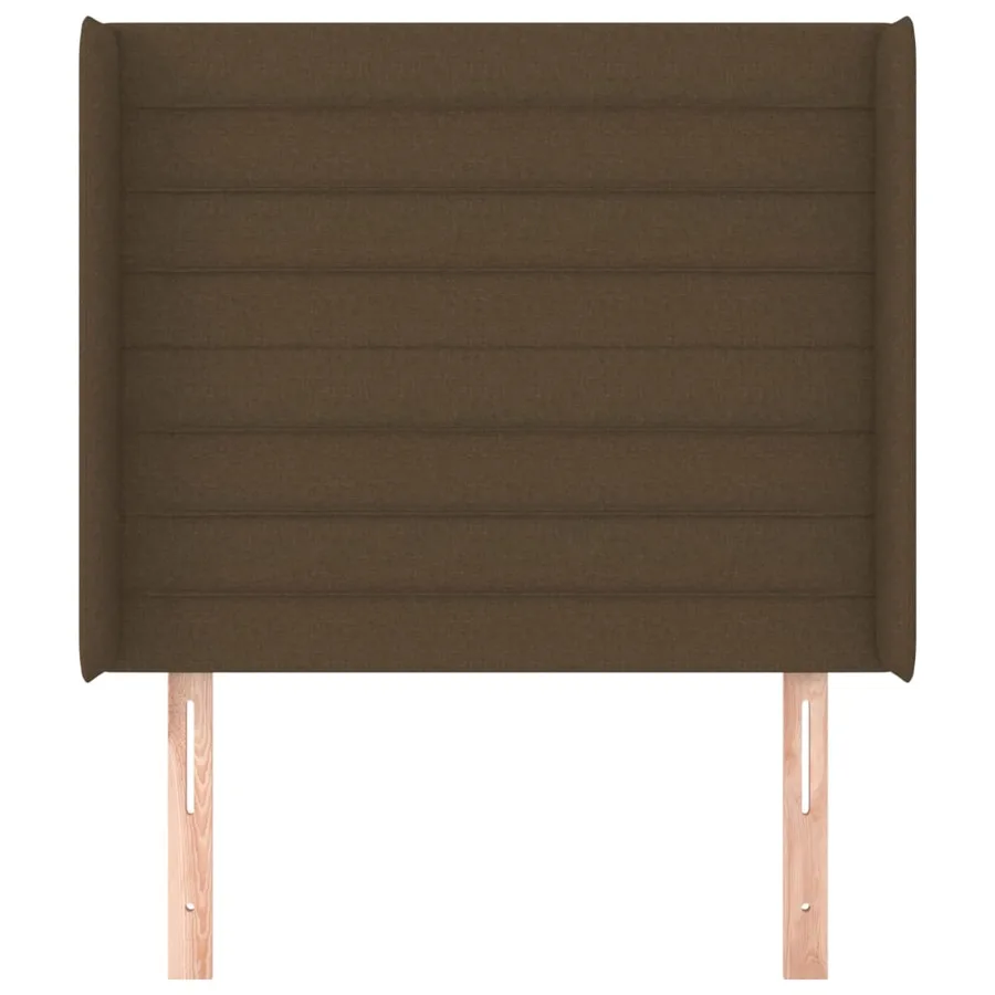 Tête de lit avec oreilles Marron foncé 83x16x118/128 cm Tissu - 3