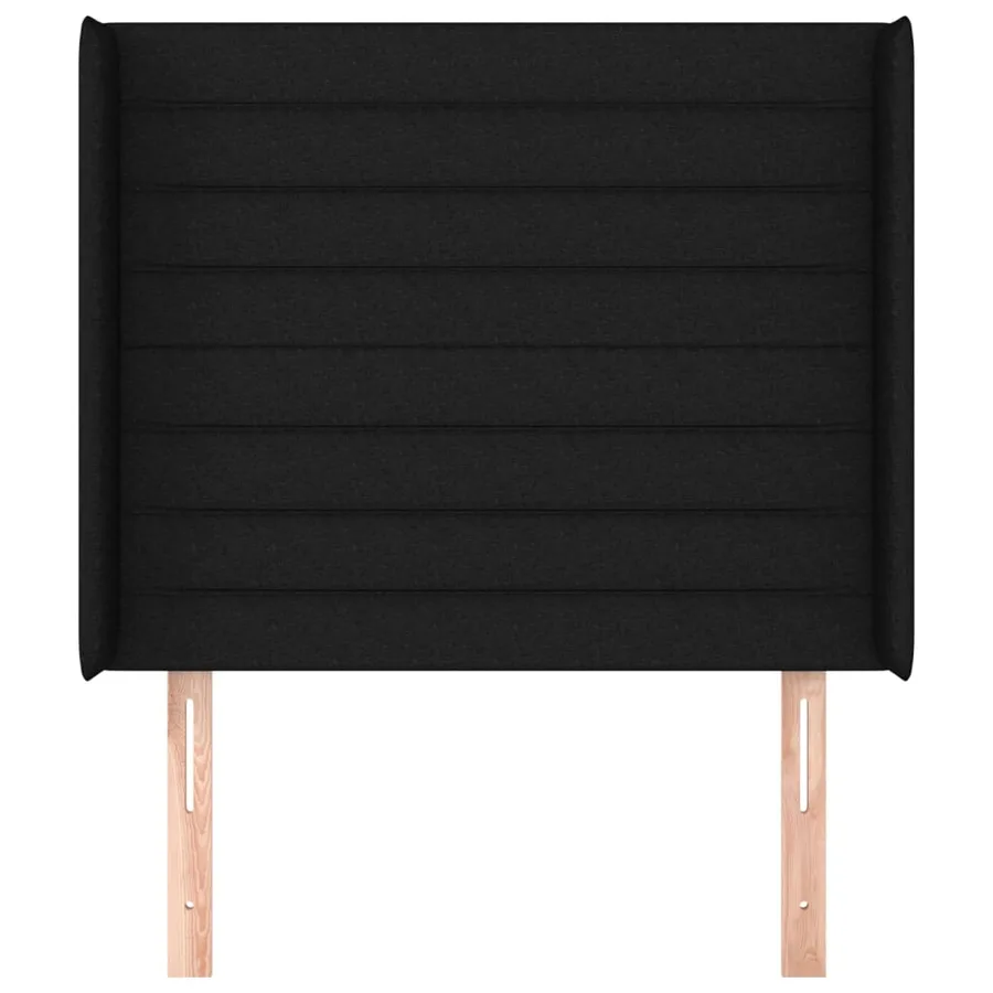 Tête de lit avec oreilles Noir 93x16x118/128 cm Tissu - 3