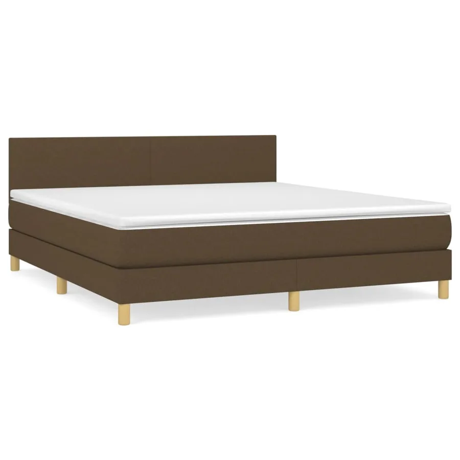 Sommier à lattes de lit avec matelas Marron foncé 180x200 cm - 2