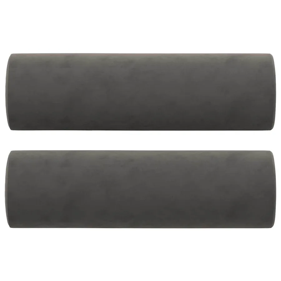 Canapé 2 places oreillers et coussins Gris foncé 120 cm Velours - 5