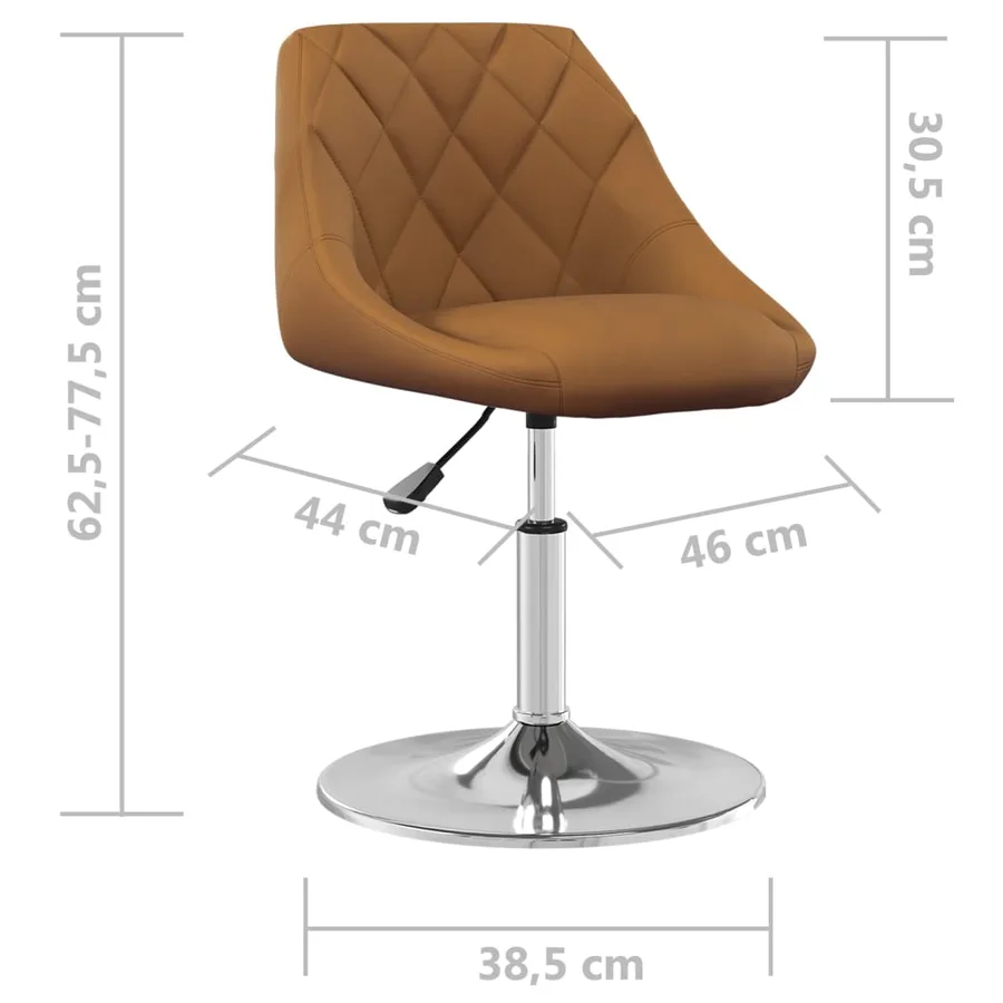 Chaises à manger pivotantes lot de 4 Marron Velours - 8