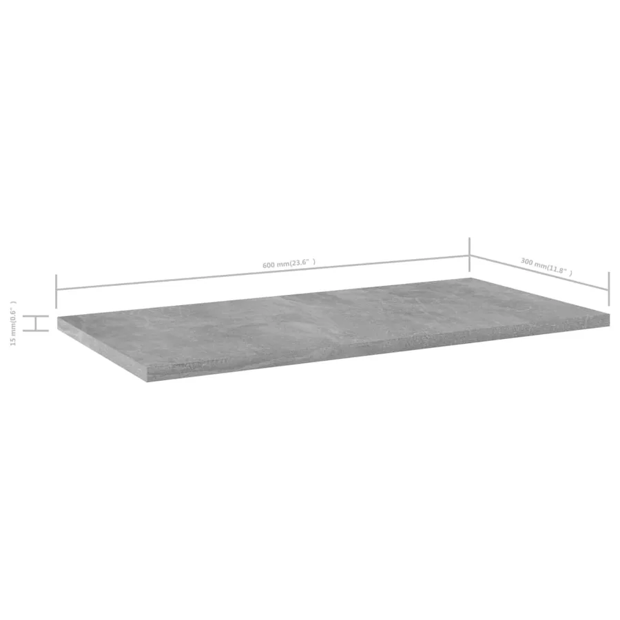 Panneaux de bibliothèque 4 pcs Gris béton 60x30x1,5cm Aggloméré - 5