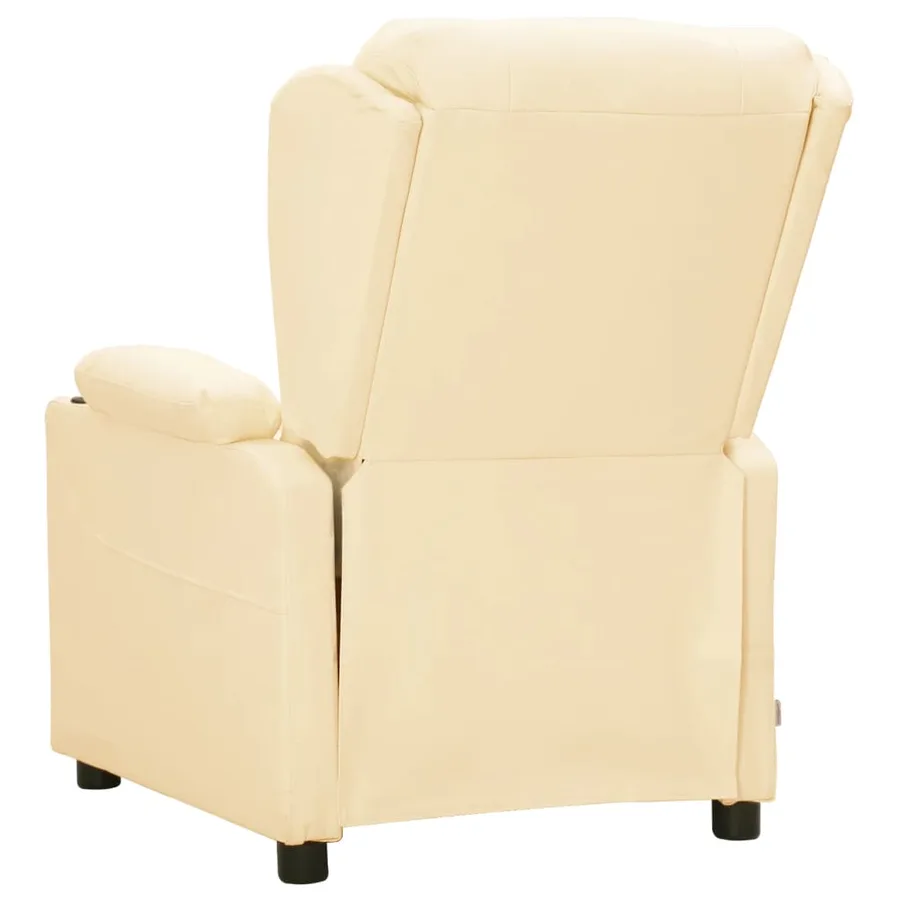 Fauteuil inclinable électrique Crème Similicuir - 4