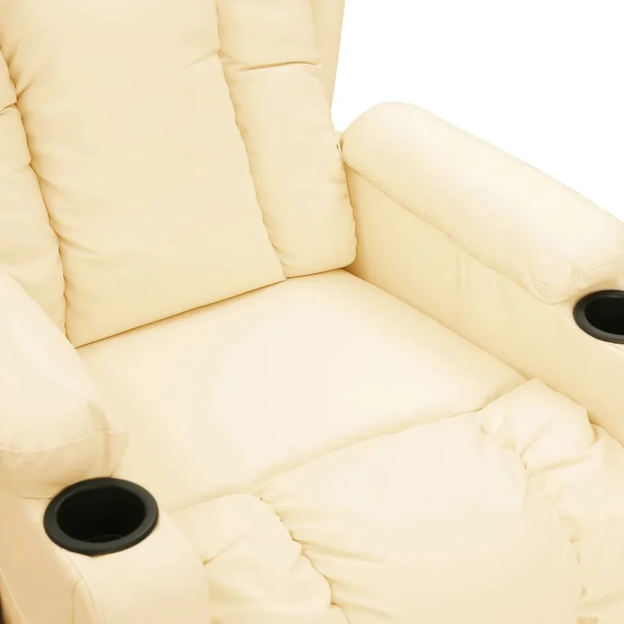 Fauteuil inclinable électrique Crème Similicuir - 5