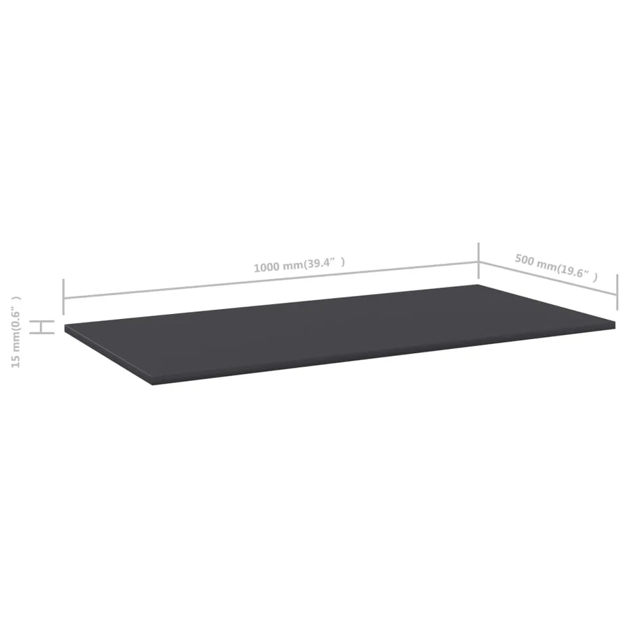 Panneaux de bibliothèque 4 pcs Gris 100x50x1,5 cm Aggloméré - 5