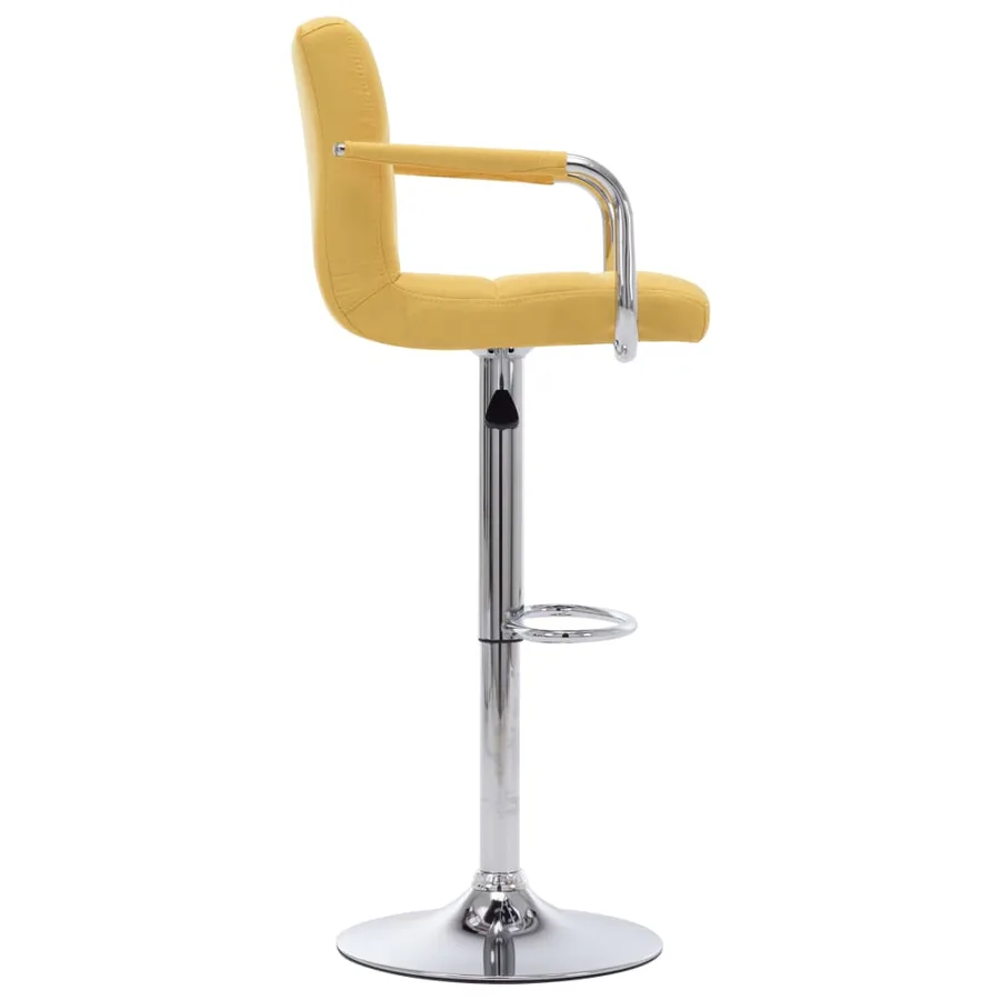 Chaises de bar lot de 2 jaune tissu - 4