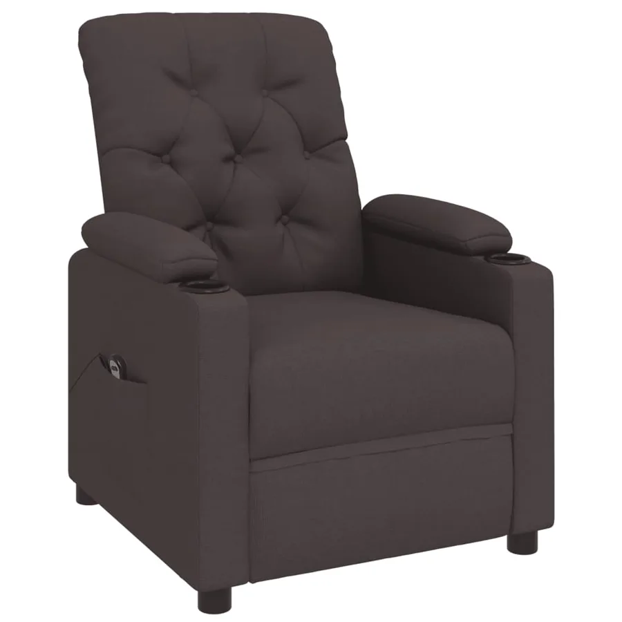 Fauteuil inclinable électrique Marron foncé Tissu - 3
