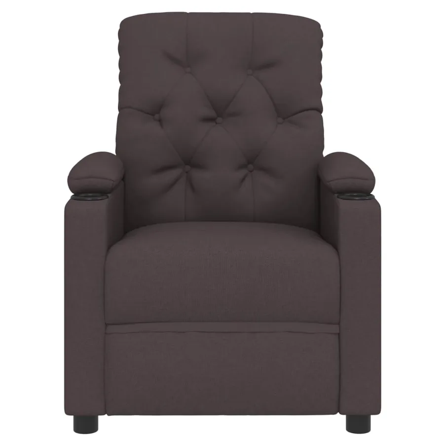 Fauteuil inclinable électrique Marron foncé Tissu - 4