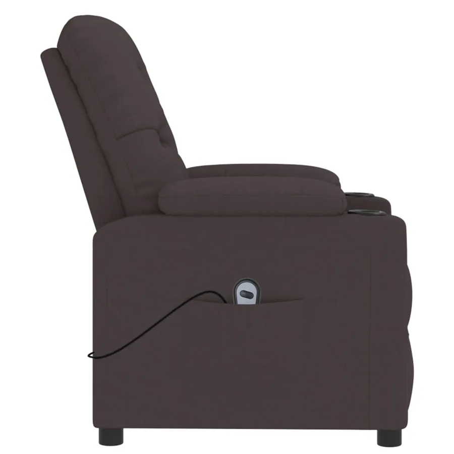 Fauteuil inclinable électrique Marron foncé Tissu - 5
