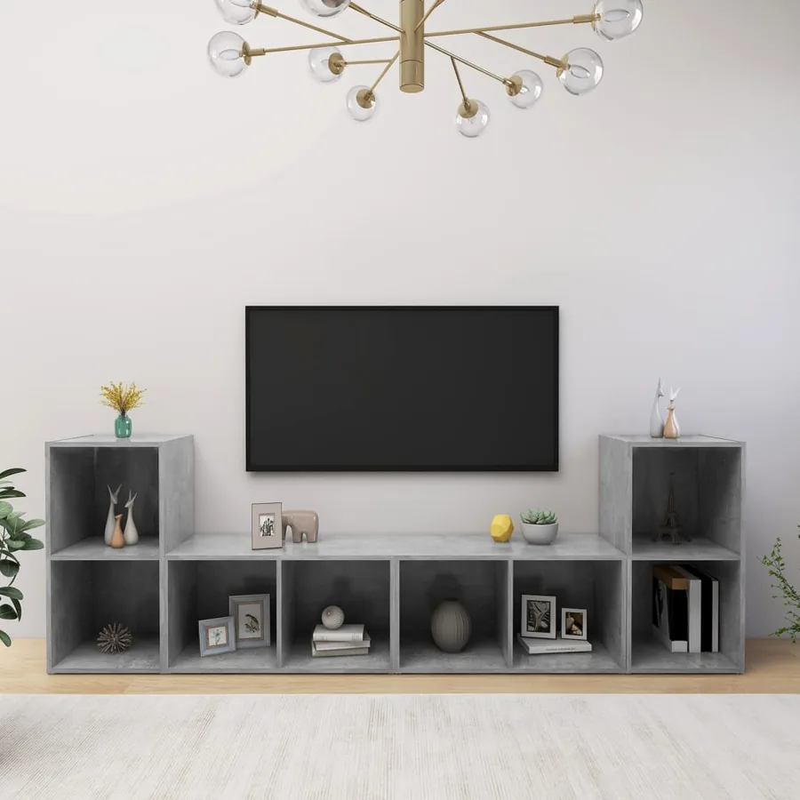 Meubles TV 4 pcs Gris béton 72x35x36,5 cm Bois d'ingénierie