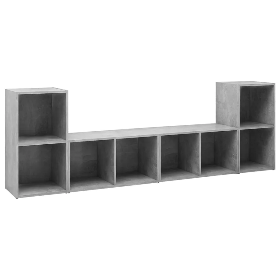 Meubles TV 4 pcs Gris béton 72x35x36,5 cm Bois d'ingénierie - 2