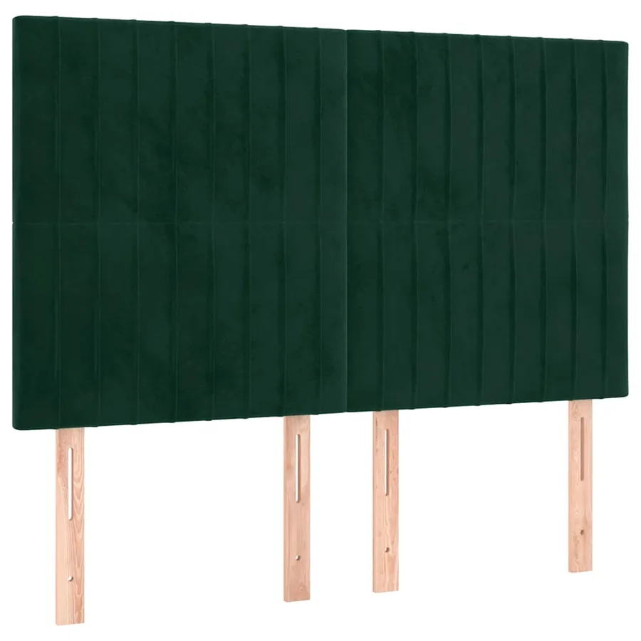 Tête de lit Vert foncé 144 x 5 x 118/128 cm Velours - 2