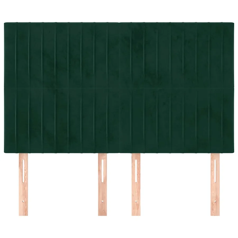 Tête de lit Vert foncé 144 x 5 x 118/128 cm Velours - 3
