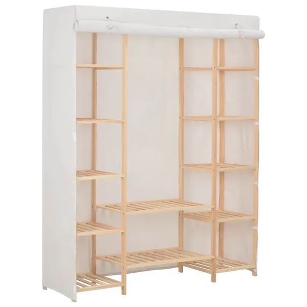 Garde-robe Blanc 135 x 40 x 170 cm Tissu