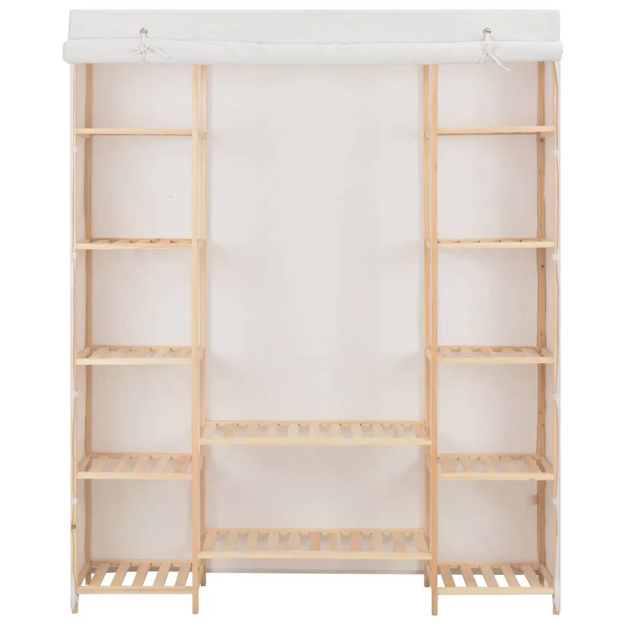 Garde-robe Blanc 135 x 40 x 170 cm Tissu - 2