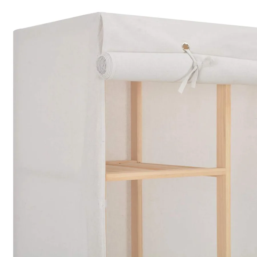 Garde-robe Blanc 135 x 40 x 170 cm Tissu - 3