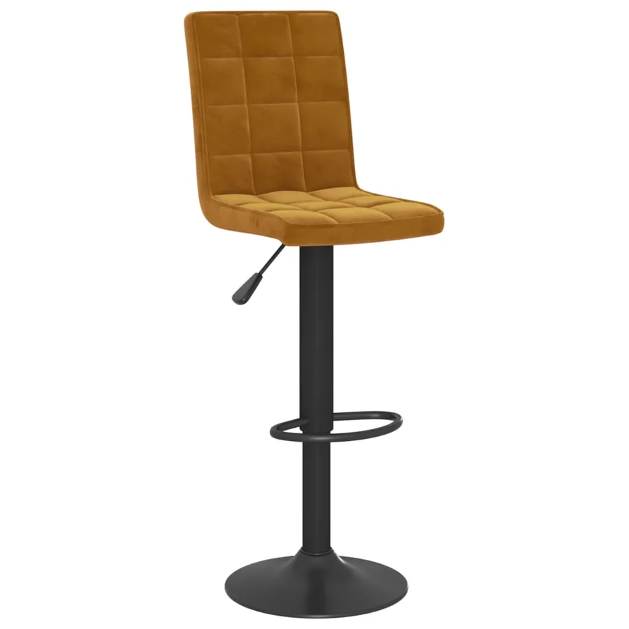Tabourets de bar lot de 2 marron velours - 3