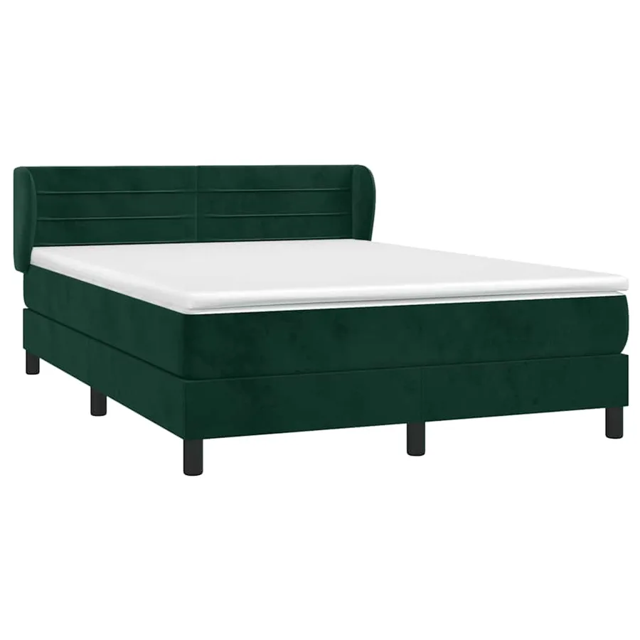 Sommier à lattes de lit et matelas Vert foncé 140x200cm Velours - 3