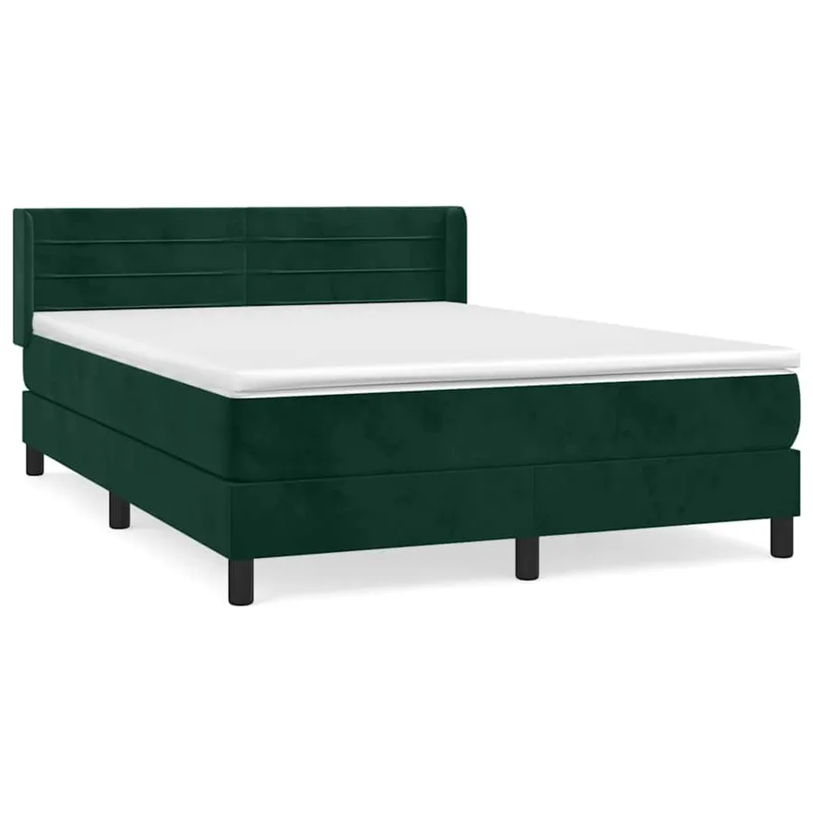 Sommier à lattes de lit et matelas Vert foncé 140x190cm Velours - 2