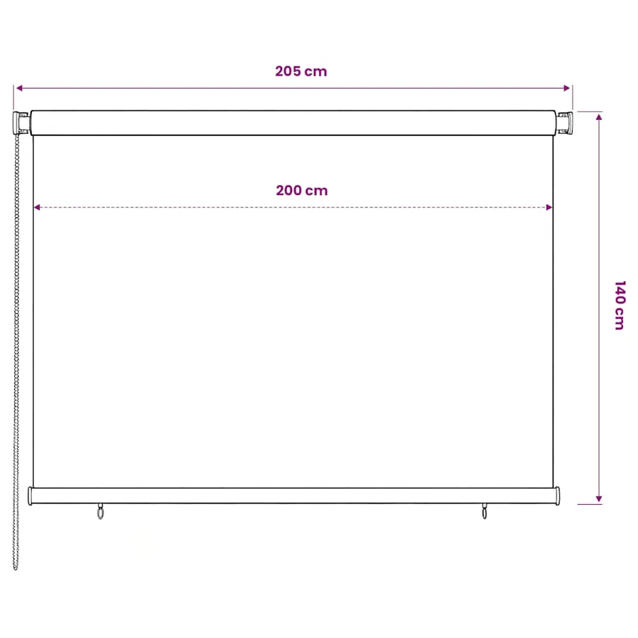 Store roulant d'extérieur 205 (l) x 140 (H) cm vert foncé HDPE - 6